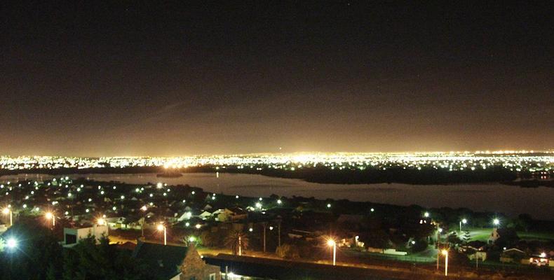 Colona Castle View at night towards Sandvlei Lake